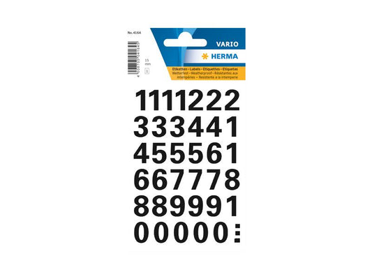 Herma Stickers Étiquettes de numéros 0 - 9, 1.5 cm, noir