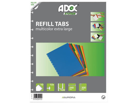 Adoc Carnet de notes Registre de remplacement A4, 5 couleurs