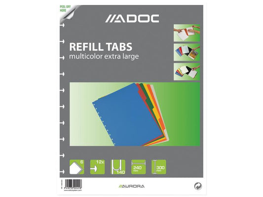 Adoc Carnet de notes Registre de remplacement A4, 6 couleurs