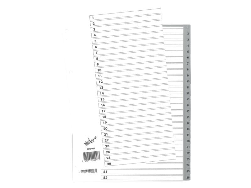 Büroline Registre A4, 1-52 sans feuille d'index