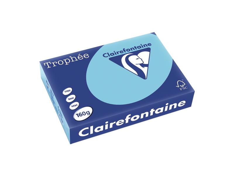 Clairefontaine Papier pour photocopie TrophéeColoredCopy FSC A4, Bleu foncé,160 g/m²