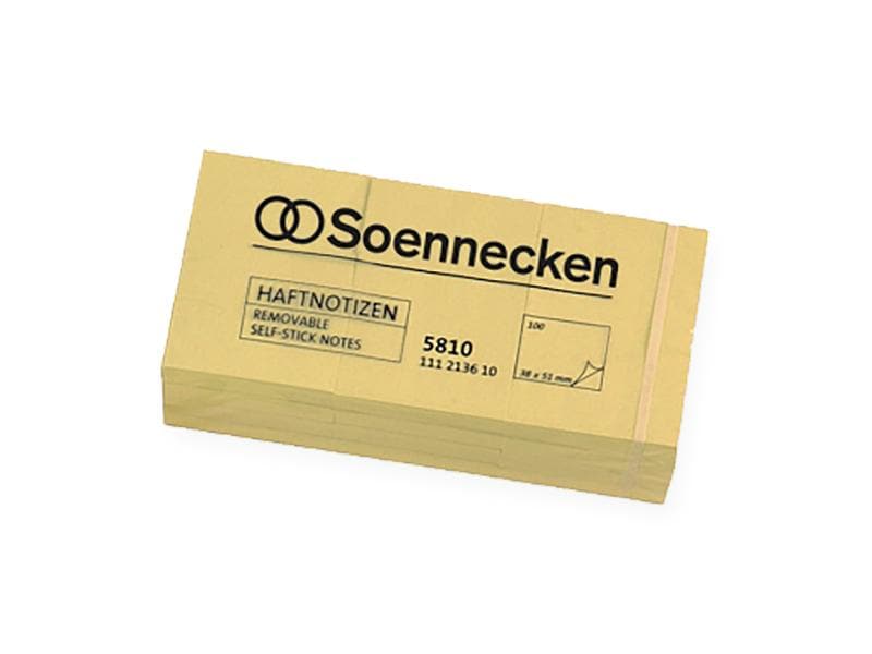 Soennecken Fiche de bloc-notes 5 x 4 cm, 12 x 100 feuilles, jaune