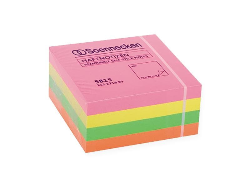 Soennecken Fiche de bloc-notes 7.5 x 7.5 cm, 400 feuilles, multicolore