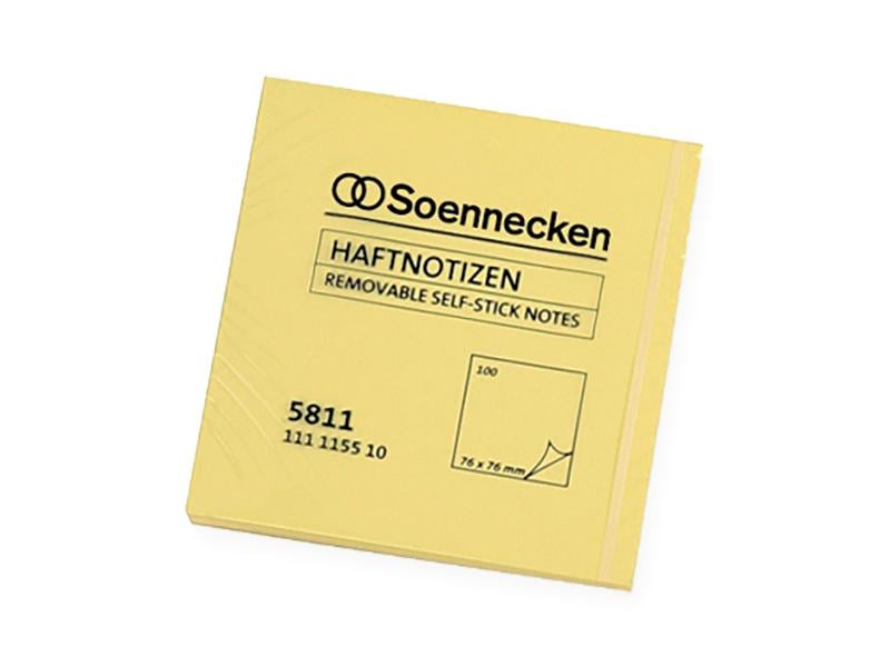 Soennecken Fiche de bloc-notes 7.5 x 7.5 cm, 12 pièces à 100 feuilles, jaune