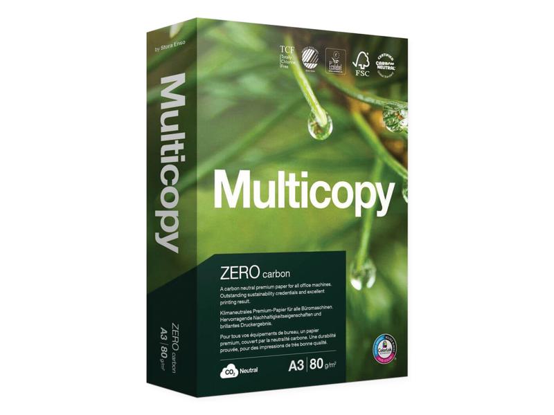 Multicopy Papier pour photocopie Zero A3, Blanc, 80 g/m², 500 Feuille