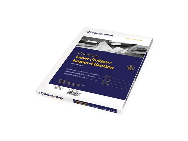 Soennecken Étiquettes universelles 7 x 3.6 cm, 2400 pièces