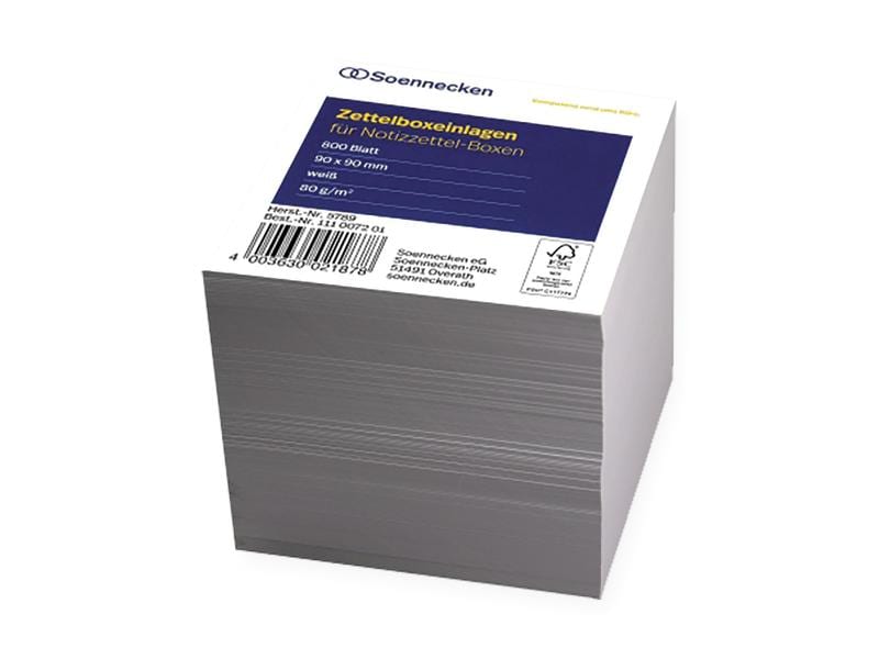 Soennecken Accessoire Bulletin de remplacement 9 x 9 cm, 800 feuilles