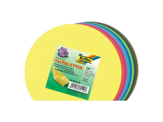 Folia Feuilles origami Origami Ø 15 cm, 70 g/m², 100 Pièce/s