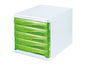 Helit Boîte à tiroirs Colours 5 tiroirs, Blanc/Vert