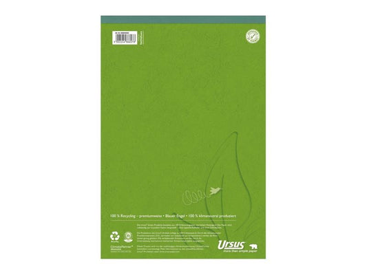 Ursusgreen Bloc-notes Green A4, quadrillé, 100 feuilles, 5 pièces