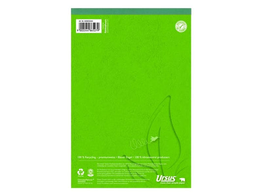 Ursusgreen Bloc-notes Green A5, quadrillé, 100 feuilles, 5 pièces
