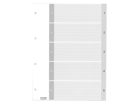 HWB Registre A4, PP 1-5,  25 pièces