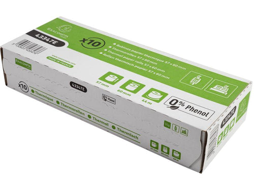 Exacompta Rouleau de papier thermique 57 x 60 x 12 mm, 44 m, 10 pièces