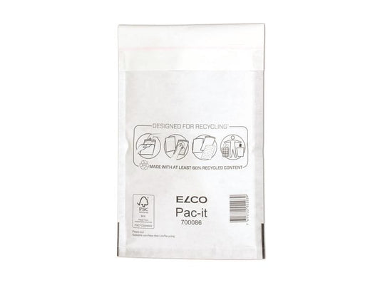 ELCO Pochette rembourrée à bulles d’air 14.2 x 22.5 cm Blanc, paquet de 100 pièces