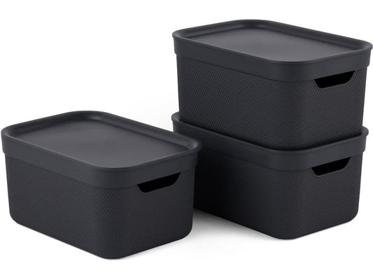 Rotho Boîte de rangement A5 Jive 3 pièces, Gris