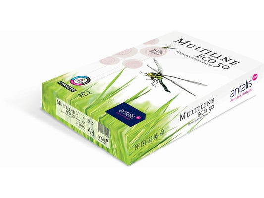 Antalis Papier pour photocopie Multiline Eco 50 A3, Blanc, 80 g/m²,500 feuilles