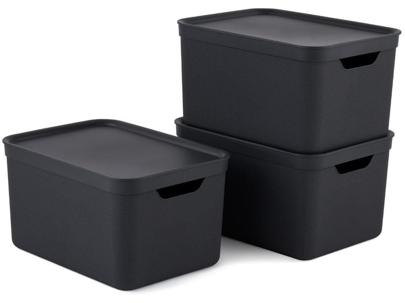 Rotho Boîte de rangement A4 Jive 3 pièces, Gris