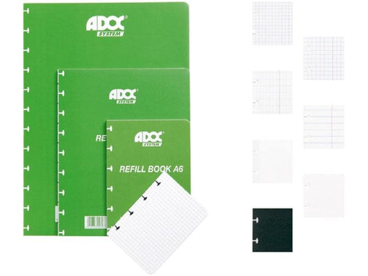 Adoc Carnet de notes Feuilles de remplacement Pap-Ex A4, quadrillé, 72 pièces