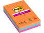 Post-it Fiche de bloc-notes Post-it Super Sticky Multicolore, ligné