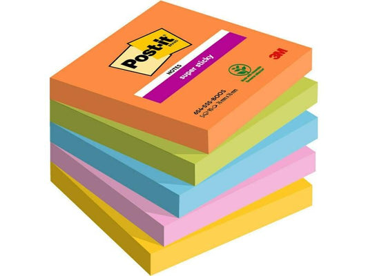 Post-it Fiche de bloc-notes Super Sticky Boost Collection 7.6 x 7.6 cm