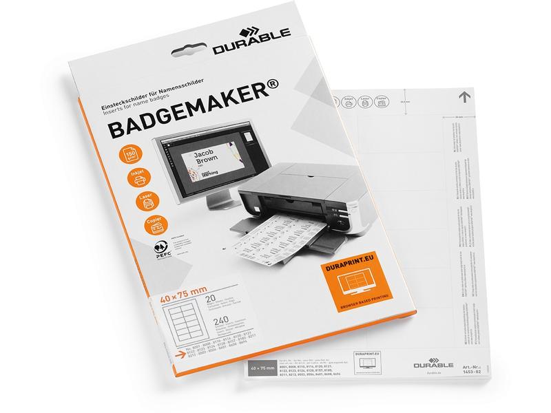 DURABLE Étiquettes porte-noms 40 x 75 mm, 240 pièces