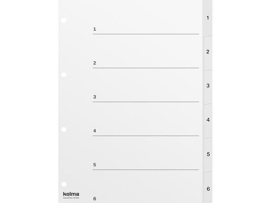 Kolma Registre A4 Blanc. PP 1-6