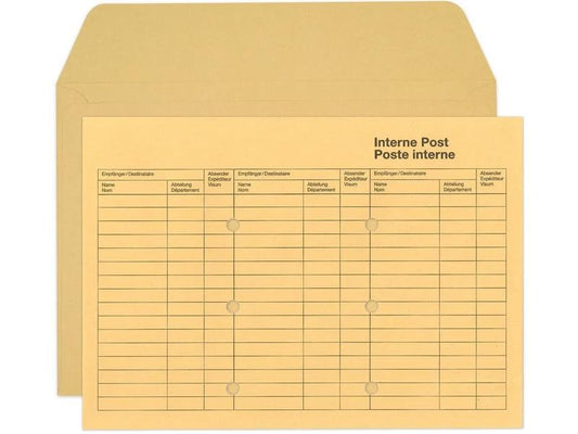 Büroline Enveloppe C4 courrier interne Marron, 250 pièces