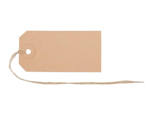 Biella Étiquette de prix 4 x 8 cm, Brun, 50 pièces