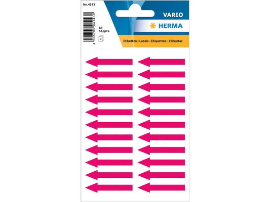 Herma Stickers Étiquettes d’information 3.8 x 0.7 cm, Rouge vif, 88 étiquettes