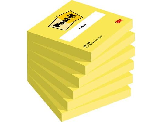 Post-it Fiche de bloc-notes Post-it 7.6 x 7.6 cm, 6 blocs