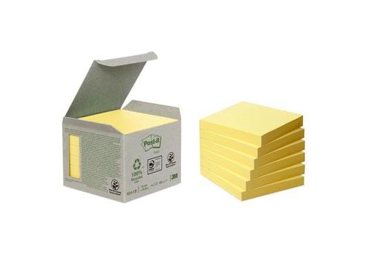 Post-it Fiche de bloc-notes Post-it Recycling 7.6 x 7.6 cm, 6 blocs