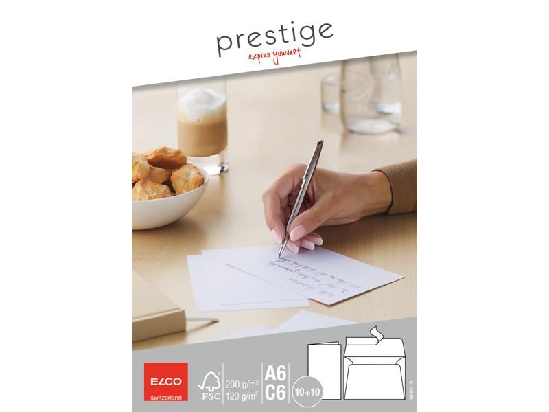 ELCO Carte double avec enveloppe A6, Pas de fenêtres, 10 Pièce/s