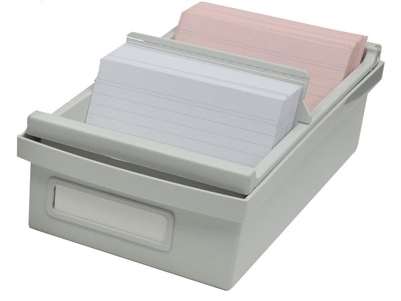 Exacompta Boîte à fiches A7, Gris