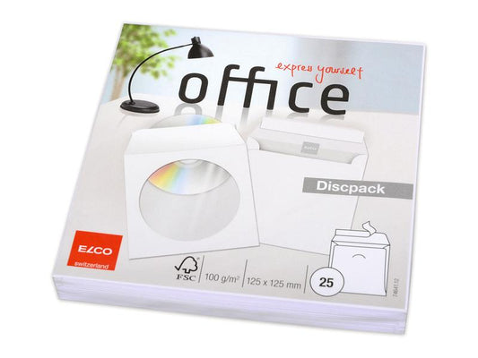 ELCO Enveloppe avec fenêtre CD/DVD 12.5 x 12.5 cm, 25 Pièce/s