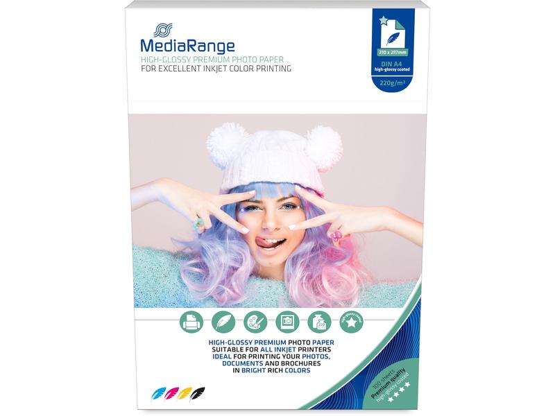 MediaRange Papier photo A4 220 g/m² 100 Pièce/s