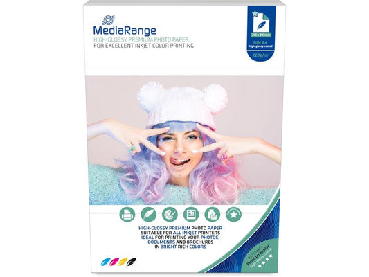 MediaRange Papier photo A4 220 g/m² 100 Pièce/s