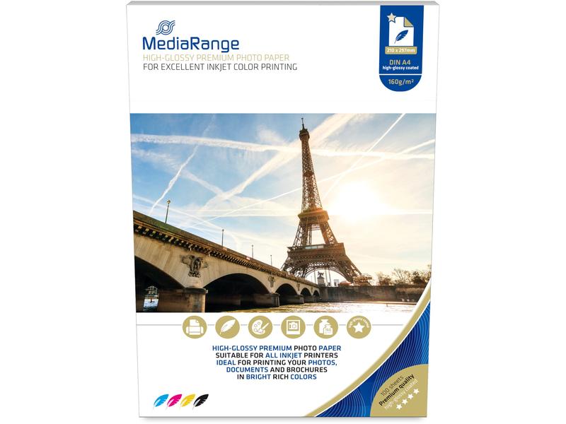 MediaRange Papier photo A4 160 g/m² 100 Pièce/s