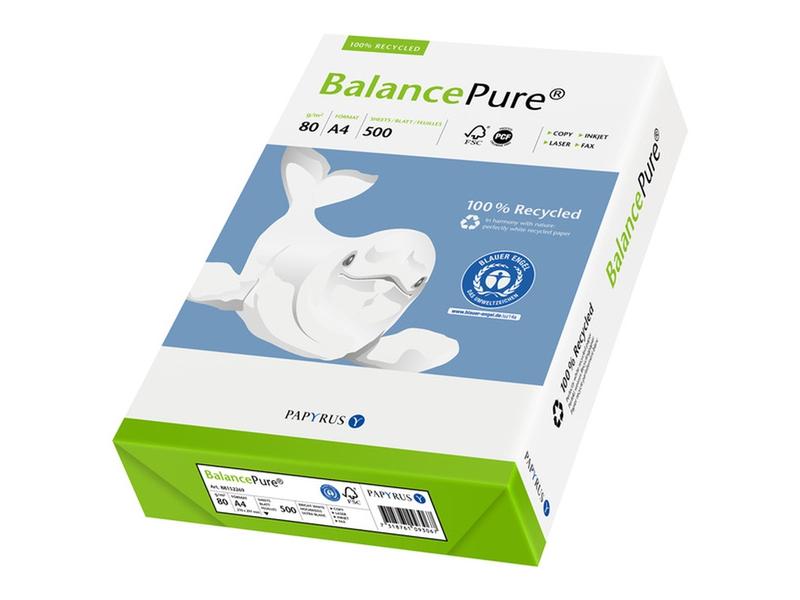 Balancepure Papier pour photocopie A4 A4, Extra-blanc, 80 g/m², 1 palette