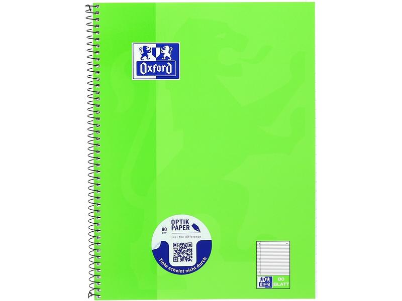 Oxford Cahier Bloc-notes collège A4+, ligné, vert clair