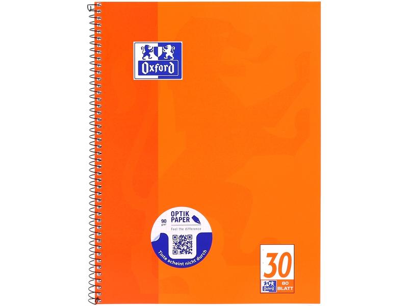 Oxford Cahier Bloc-notes collège A4+, vierge, orange