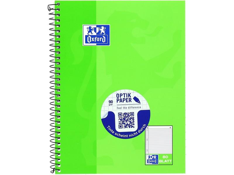 Oxford Cahier Bloc-notes collège A5+, ligné, vert clair