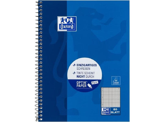 Oxford Cahier Bloc-notes collège A5+, quadrillé, bleu