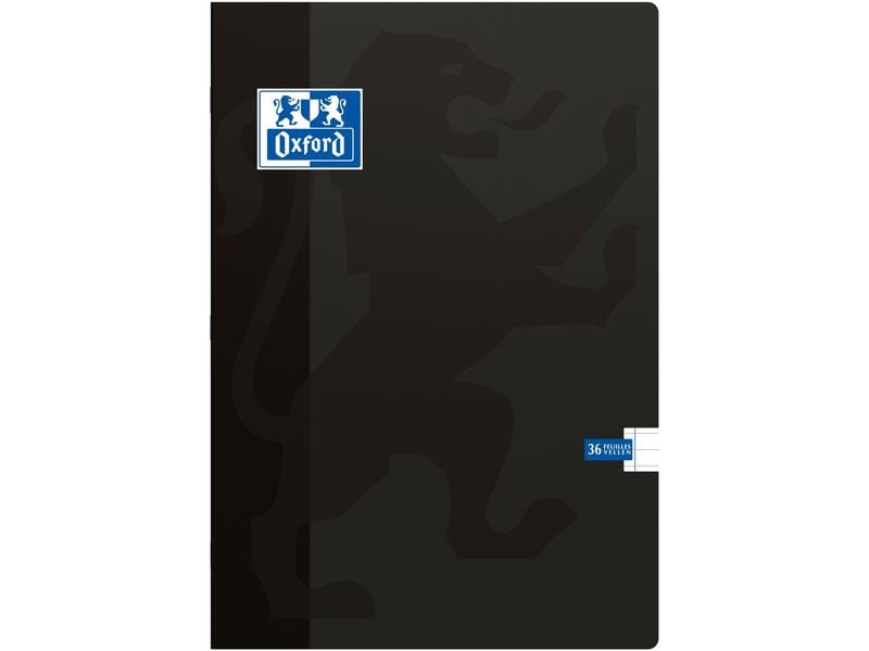Oxford Cahier d'école A4, ligné, noir