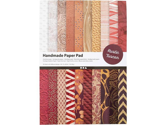 Creativ Company Papier fait à la main A4, 20 feuilles, naturel rouge-brun
