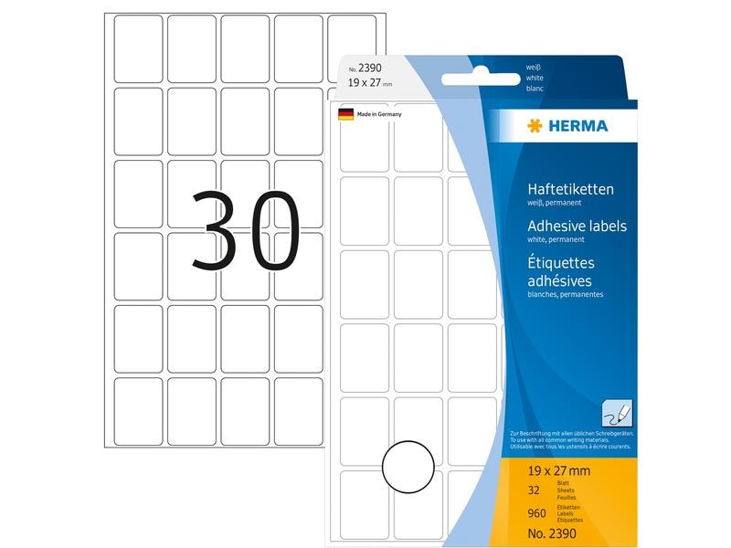 HERMA Étiquettes multi-usage 19 x 27 mm, 32 feuilles