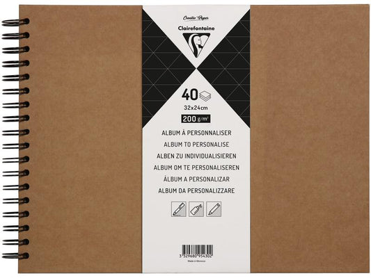 Clairefontaine Album photo DIY 32 x 24 cm, Vierge, Brun