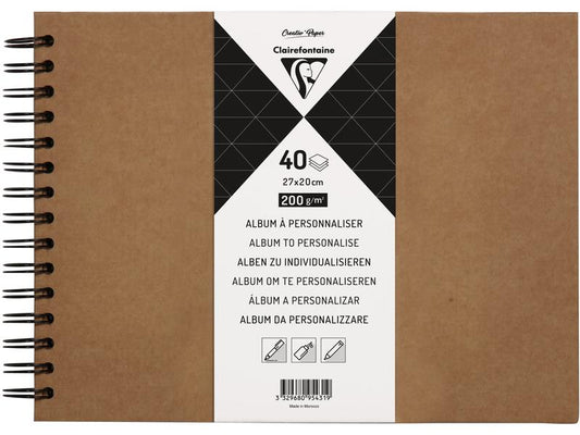 Clairefontaine Album photo DIY 27 x 20 cm, Vierge, Brun