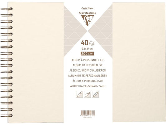 Clairefontaine Album photo DIY 32 x 24 cm, Vierge, Ivoire
