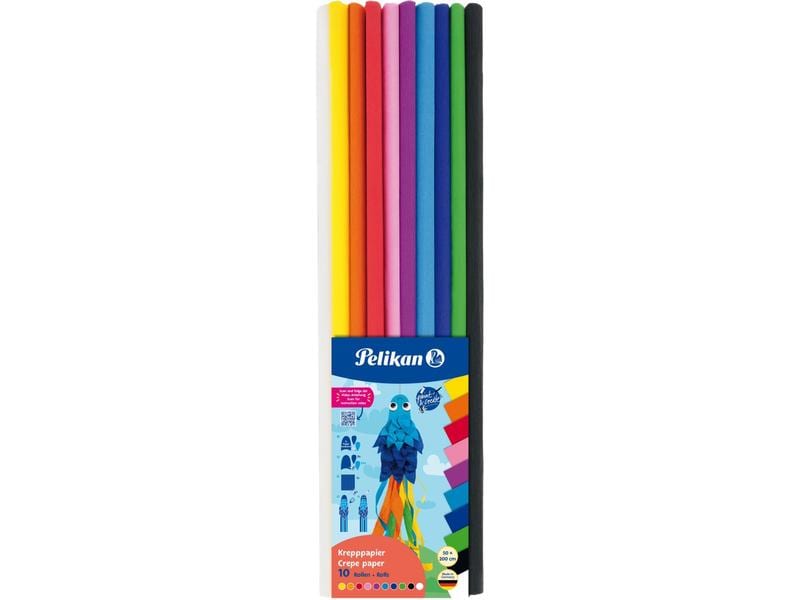 Pelikan Papier crêpe Set 10 couleurs, assorties