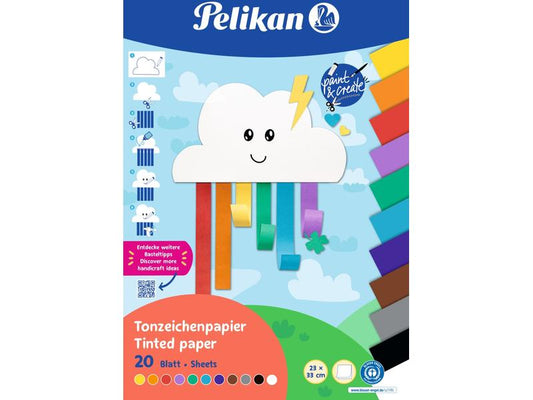 Pelikan Papier coloré Rainbow 20 feuilles, 101couleurs assorties